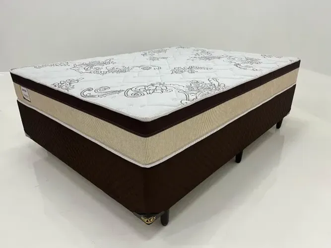 Cama box casal 138X1.88 colchão biflex nova