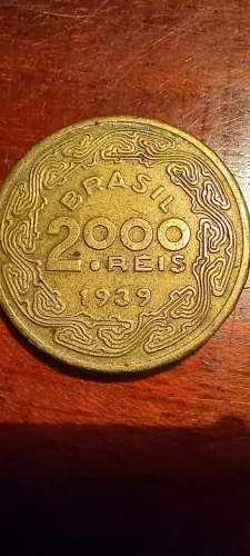 moeda Brasil 2000 réis 1939. rara numismática