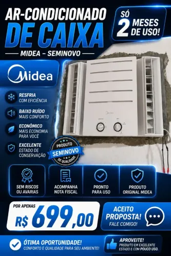 Ar de caixa 7.000 BTU Midea "NOVO"