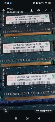 Memória DDR3 "ECC"Pc3 1600r