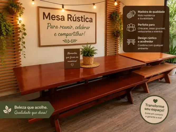 MESA COM BANCOS