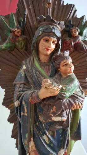 Imagem antiga nossa senhora do perpétuo socorro - Maison Raffi Paris (Selo e assinatura)i