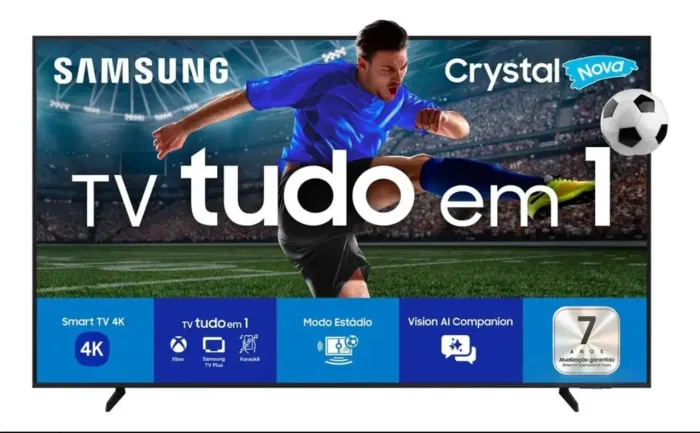 SMART TV SAMSUNG CRYSTAL 55" UHD 4K LACRADA COM NOTA E GARANTIA PELO FABRICANTE 