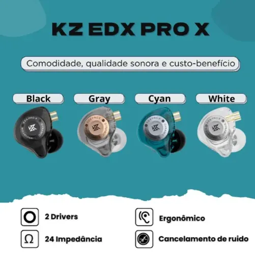 Kz Edx Pro X Sem Microfone - Novo - Lacrado - Entrega Grátis !!