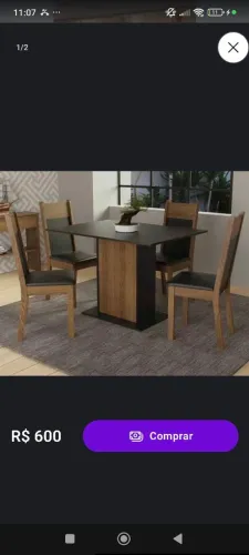 Mesa 4 cadeiras muito nova.