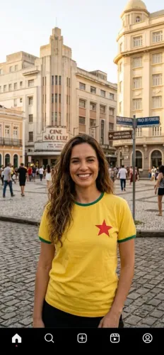 Camisa Amarela Estrela vermelha