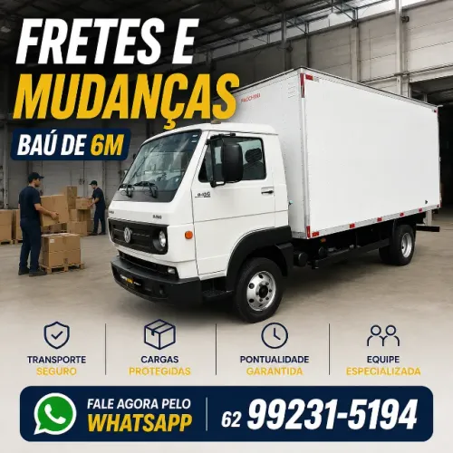 Fretes comerciais e Mudanças caminhão 3/4 baú 6m
