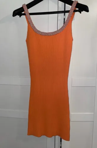 Vestido tricô pérolas Zara
