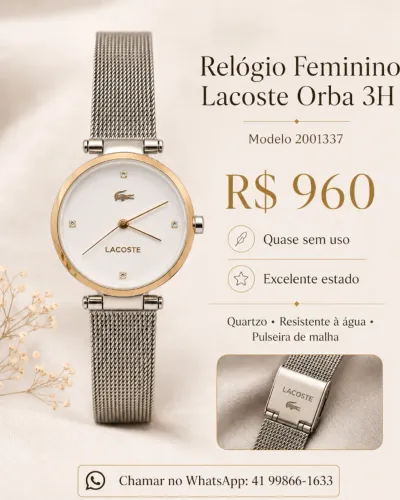 relogio feminino Lacoste pandora 