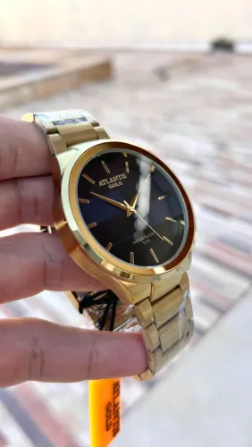 Relógio masculino atlantis banhado a ouro 18k