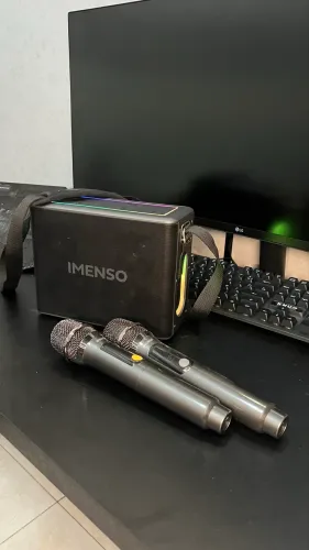 Caixa de Som Bluetooth Imenso X32 com 2 Microfones Sem Fio