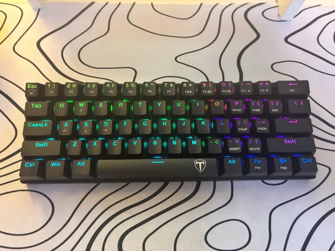 Teclado Mecânico Gamer T-dagger Arena Pro, Rainbow, sem fio Bluetooth Preto