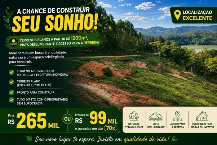 Lote com ESCRITURA e MATRICULA / Parcelas em até 70x