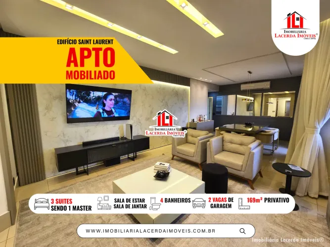 Edifício Saint Laurent - Apartamento 169m² com 3 Suítes, Varanda e Gerador 100% no Parque