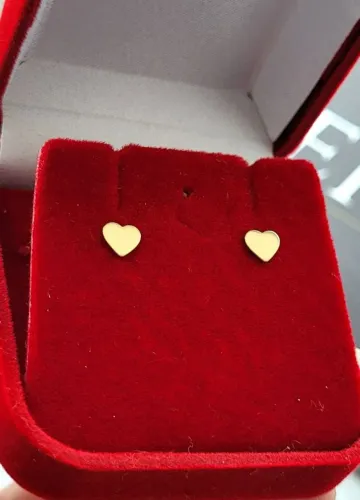 Brinco Coraçaozinho chapa, Ouro 18k - DESCONTO 