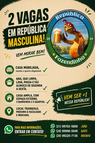 República Masculina em Vassouras, RJ