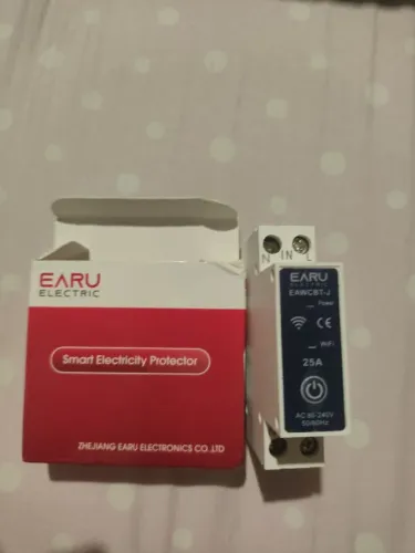Relé Protector de Voltagem e Corrente Inteligente Wi-Fi EARU 25A (Tuya / Smart Life)