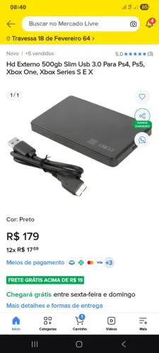 Vendo hd pra video game 