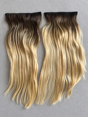 Cabelo humano brasileiro loiro - 176 g - Mega Hair na fita