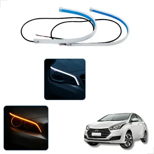Kit Fitas Led Drl Farol + Seta 12v 60cm Hb20 2018 2019 2020
