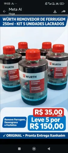 removedor de ferrugem wurth