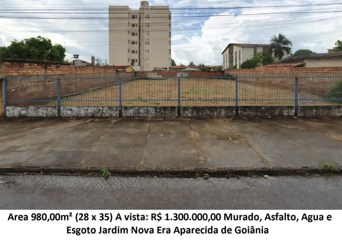 Leia a descrição: Area 980,00m² (Murado, Asfalto, Agua e Esgoto) Jardim Nova Era