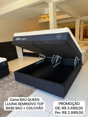 Colchão queen + base Box queen baú SEMINOVO GOO