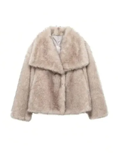 Casado de pele Sintético Feminino Tendência Moda Inverno 