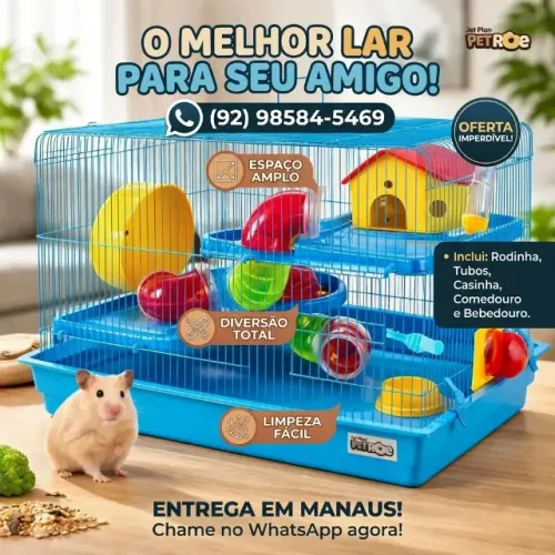 Gaiola Com Tubos para Hamster / Roedores .