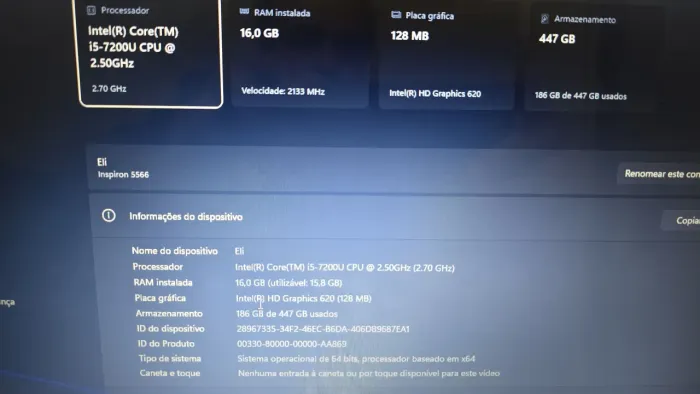 Notebook Dell I5