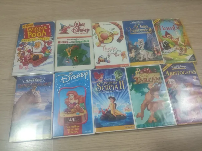 Lote 10 Fitas VHS Disney originais excelente estado sem mofo