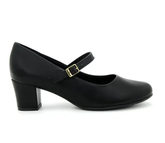 Sapato Piccadilly Feminina Salto Medio Fivela Casual