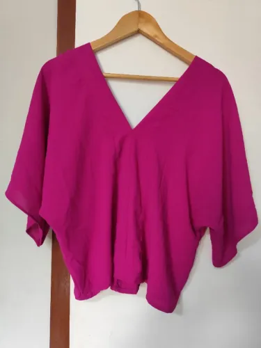 Blusinha Pink em viscose M - Nova 