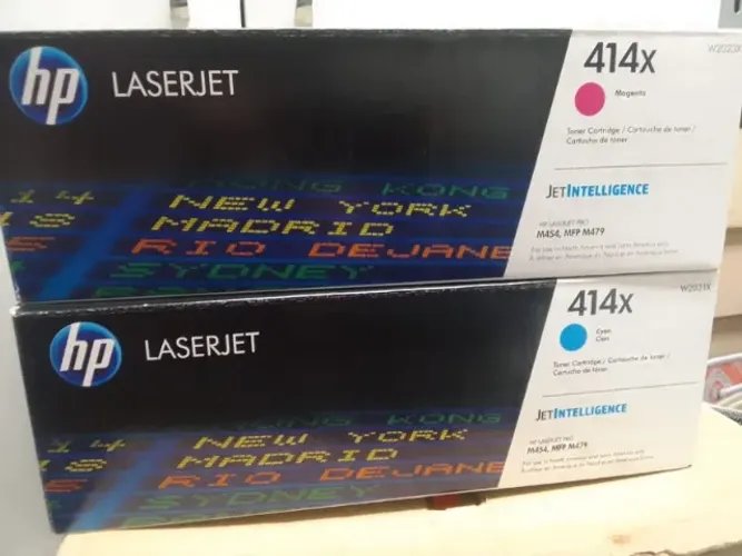 Toner HP 414 X - LASERJET PRO - 2 UNIDADES - CIANO E MAGENTA