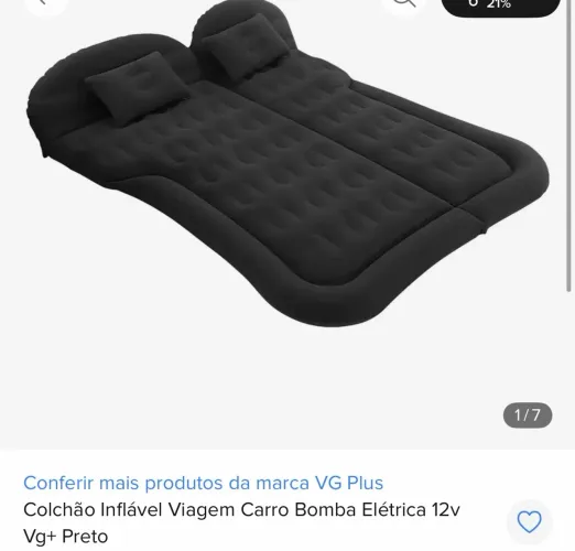Colchão Inflável Viagem Carro Bomba Elétrica 12v Vg+ Preto