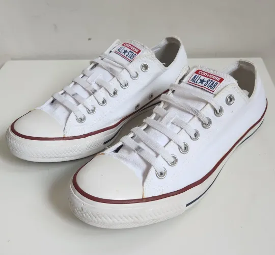Tênis Converse All Star Chuck Taylor Branco Cano Baixo 40 Clássico Original
