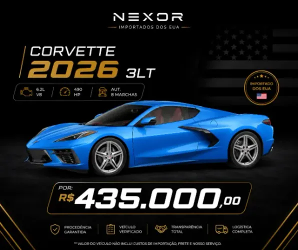 Chevrolet Corvette V8 6.2 LT3 Stingray Conversível Gas. Aut. 2025
