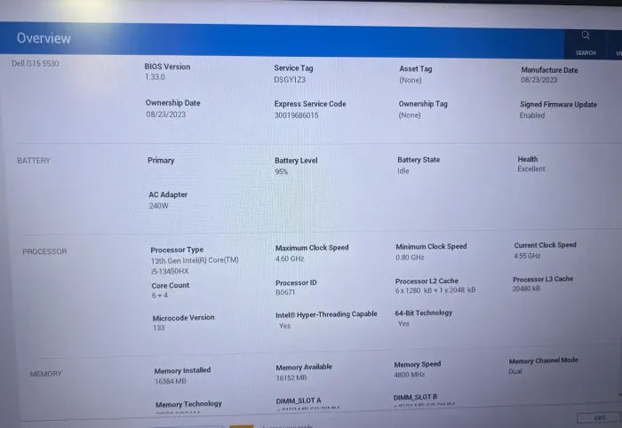 Notebook Dell G15 5530 RTX 3050 6GB