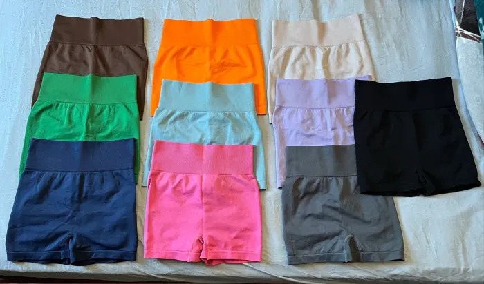 Kit 10 Shorts Legging Esportivos Femininos Tamanho XS(PP)