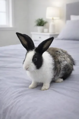 ? Coelhinho filhote - novinho, com ração inclusa | Vendo ou troco