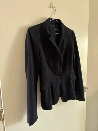 Blazer estruturado Zara Basic Collection - Risca de Giz marinho