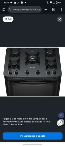 Fogão 5 bocas Esmaltec