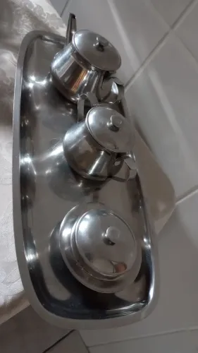 Conjunto café inox usado