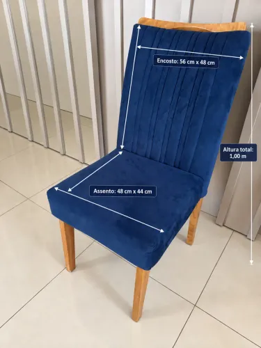 Cadeiras avulsas G veludo azul