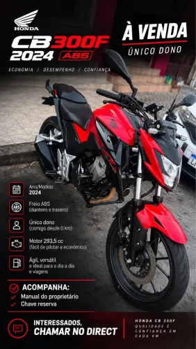 Honda CB 300F Twister 2024 ABS ? Único Dono ? Impecável ? Manual + Chave Reserva