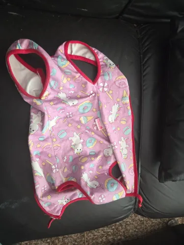 Roupa cirúrgica para cachorro e colar tamanho 3