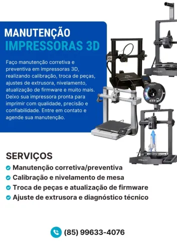 Manutenção e concerto de impressoras 3D