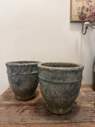 Vasos em Cimento com efeito de cerâmica