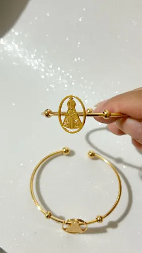 Bracelete Aço Inox Nossa Senhora