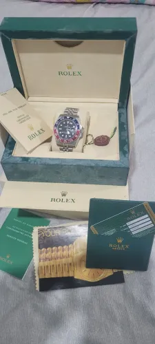 Relógio Rolex superclone, mod GMT Master II Pepsi Azul e Vermelho